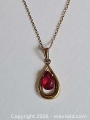 MaxSold Auction: Gold Teardrop Pendant Necklace - Russell (Ontario, Canada) SELLER MANAGED Downsizing Online Auction - George Street