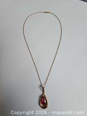 MaxSold Auction: Gold Teardrop Pendant Necklace - Russell (Ontario, Canada) SELLER MANAGED Downsizing Online Auction - George Street