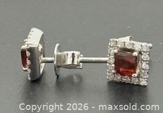 MaxSold Auction: 10K White Gold Garnets & Diamond Earrings  - Esquimalt (British Columbia, Canada) PARTNER MANAGED Reseller Online Auction - Lampson Street