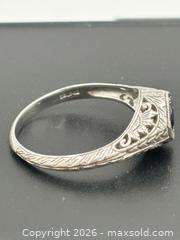 MaxSold Auction: 14k White Gold Art Deco Sapphire Ring Size 7 - Esquimalt (British Columbia, Canada) PARTNER MANAGED Reseller Online Auction - Lampson Street