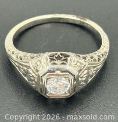 MaxSold Auction: Antique Art Deco Birks 18K Gold Diamond Engagement Ring Size 7 - Esquimalt (British Columbia, Canada) PARTNER MANAGED Reseller Online Auction - Lampson Street
