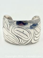 MaxSold Auction: First Nations Sterling Silver Frog Cuff Bracelet by R. Tait - Esquimalt (British Columbia, Canada) PARTNER MANAGED Reseller Online Auction - Lampson Street