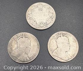 MaxSold Auction: Vintage Canadian 25-cent Quarter Silver Coins - Esquimalt (British Columbia, Canada) PARTNER MANAGED Reseller Online Auction - Lampson Street