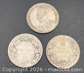 MaxSold Auction: Vintage Canadian 25-cent Quarter Silver Coins - Esquimalt (British Columbia, Canada) PARTNER MANAGED Reseller Online Auction - Lampson Street