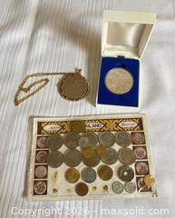 MaxSold Auction: 1976 Montreal Olympic $10 Coin, Coin Necklace Pendant and Assorted International Coins - Oakville (Ontario, Canada) PARTNER MANAGED Estate Sale Online Auction - Caulder Drive