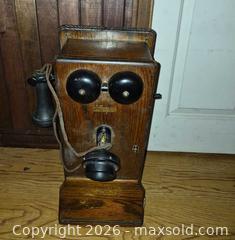 MaxSold Auction: Antique Wooden Wall-mounted Crank Telephone - Oakville (Ontario, Canada) PARTNER MANAGED Estate Sale Online Auction - Caulder Drive