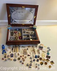 MaxSold Auction: Cufflinks, Rings, Lapel Pins & Wooden Jewelry Box - Oakville (Ontario, Canada) PARTNER MANAGED Estate Sale Online Auction - Caulder Drive