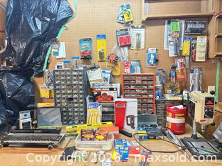 MaxSold Auction: Drill Press, Power Tools, Tools, Hardware, Hardware Modular Organizers - Oakville (Ontario, Canada) PARTNER MANAGED Estate Sale Online Auction - Caulder Drive