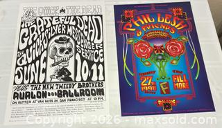 MaxSold Auction: Two Grateful Dead Concert Posters: FD-12 by Wes Wilson, 1966 & F317 Phil Lesh & Friends by Randy Tuten 1998 - San Jose (California, USA) SELLER MANAGED Downsizing Online Auction - Elm Street (CONDO)