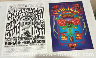 MaxSold Auction: Two Grateful Dead Concert Posters: FD-12 by Wes Wilson, 1966 & F317 Phil Lesh & Friends by Randy Tuten 1998 - San Jose (California, USA) SELLER MANAGED Downsizing Online Auction - Elm Street (CONDO)