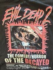 MaxSold Auction: Two Way Cool Men's T-Shirts: "Evil Dead 2" and Frank Zappa's "Peaches En Regalia" - San Jose (California, USA) SELLER MANAGED Downsizing Online Auction - Elm Street (CONDO)