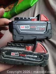 MaxSold Auction: 2 Milwaukee M18 batteries!! - Cavan-Monaghan (Ontario, Canada) SELLER MANAGED Downsizing Online Auction - Larmer Line