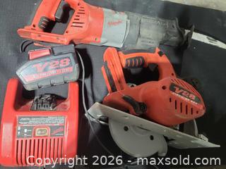 MaxSold Auction: Milwaukee V28 Circular Saw, Reciprocating Saw, Battery Pack & Charger - Cavan-Monaghan (Ontario, Canada) SELLER MANAGED Downsizing Online Auction - Larmer Line