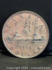 MaxSold Auction: Canada 1953 Silver Dollar, Nice !  - Aurora (Ontario, Canada) SELLER MANAGED Estate Sale Online Auction -  Closs Square