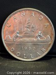 MaxSold Auction: Canada 1960 Silver Dollar, A Stunner!  - Aurora (Ontario, Canada) SELLER MANAGED Estate Sale Online Auction -  Closs Square