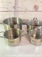 MaxSold Auction: ELO Stainless Steel 4-Piece Cookware Set and 2 Lids - Rochester (New York, USA) SELLER MANAGED Reseller Online Auction - Mendota Drive 