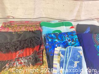 MaxSold Auction: Lot of 10 Multicolor Scarves, Shawls and Wraps - Rochester (New York, USA) SELLER MANAGED Reseller Online Auction - Mendota Drive 