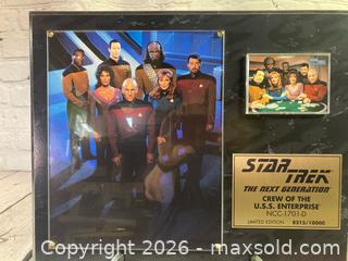 MaxSold Auction: Star Trek: The Next Generation Limited Edition Framed Plaque 8215/10000 - Rochester (New York, USA) SELLER MANAGED Reseller Online Auction - Mendota Drive 