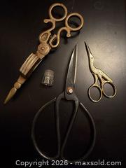 MaxSold Auction: Ornamental scissors, sterling thimble  - Hatboro (Pennsylvania, USA) PARTNER MANAGED Estate Sale Online Auction -  Exton Road