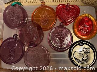 MaxSold Auction: Purple, red & orange pressed glass sun-catcher ornaments  - Hatboro (Pennsylvania, USA) PARTNER MANAGED Estate Sale Online Auction -  Exton Road