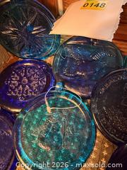 MaxSold Auction: Vintage cobalt blue & teal pressed glass sun catchers  - Hatboro (Pennsylvania, USA) PARTNER MANAGED Estate Sale Online Auction -  Exton Road