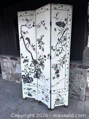 MaxSold Auction: Folding Three-Panel Chinese Wood Screen - Douglas (Massachusetts, USA) PARTNER MANAGED Estate Sale Online Auction - South West Main Street