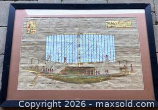 MaxSold Auction: Framed Hand-colored Egyptian Wooden Boat Print - Douglas (Massachusetts, USA) PARTNER MANAGED Estate Sale Online Auction - South West Main Street