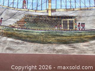MaxSold Auction: Framed Hand-colored Egyptian Wooden Boat Print - Douglas (Massachusetts, USA) PARTNER MANAGED Estate Sale Online Auction - South West Main Street