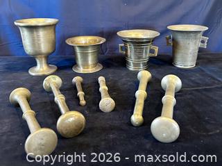MaxSold Auction: Heavy Metal Apothecary Mortars and Pestles - Douglas (Massachusetts, USA) PARTNER MANAGED Estate Sale Online Auction - South West Main Street