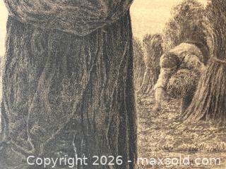 MaxSold Auction: Jules Breton "In the Fields" Antique Etching - Douglas (Massachusetts, USA) PARTNER MANAGED Estate Sale Online Auction - South West Main Street