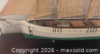 MaxSold Auction: Three Masted Schooner Model in Glass Display Case - Douglas (Massachusetts, USA) PARTNER MANAGED Estate Sale Online Auction - South West Main St.