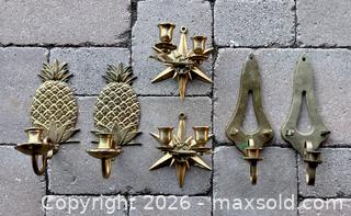 MaxSold Auction: Three Pairs of Brass Sconces - Douglas (Massachusetts, USA) PARTNER MANAGED Estate Sale Online Auction - South West Main Street