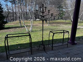 MaxSold Auction: Wrought Iron Candelabra and Side Tables - Douglas (Massachusetts, USA) PARTNER MANAGED Estate Sale Online Auction - South West Main Street