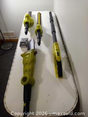 MaxSold Auction: Ryobi 24V Cordless Pole Saw & Multi-Tool Kit - Ottawa (Ontario, Canada) SELLER MANAGED Moving Online Auction - Des Épinettes Avenue