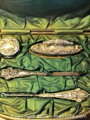 MaxSold Auction: Sterling Silver Vanity Set Art Nouvea original 1800  - South Frontenac (Ontario, Canada) SELLER MANAGED Downsizing Online Auction - Battersea Road