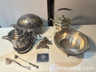 MaxSold Auction: Assorted Silver/ Silver plated lot (8) pieces  - Warwick (Rhode Island, USA) SELLER MANAGED Reseller Online Auction - Warwick Avenue