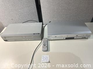 MaxSold Auction: Lot of 2 Silver DVD/VHS Combo Players (Magnavox & Samsung) - Warwick (Rhode Island, USA) SELLER MANAGED Reseller Online Auction - Warwick Avenue