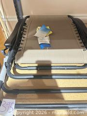 MaxSold Auction: Mainstays Bungee Sling Folding Lounge Chair, Tan Mesh - Warwick (Rhode Island, USA) SELLER MANAGED Reseller Online Auction - Warwick Avenue