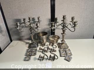 MaxSold Auction: Old Sheffield Silver plate,Victorian Baroque Candelabras, Ice Bucket & Serving Bowl - Warwick (Rhode Island, USA) SELLER MANAGED Reseller Online Auction - Warwick Avenue