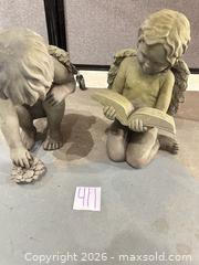 MaxSold Auction: Pair of Concrete Cherub Garden Statues, 13–15 in - Warwick (Rhode Island, USA) SELLER MANAGED Reseller Online Auction - Warwick Avenue