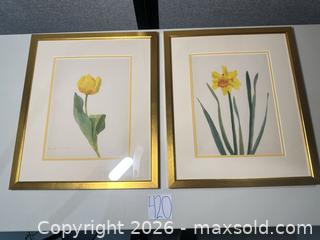 MaxSold Auction: Pair of Matted Framed Botanical Prints in Gilded Wood Frames  - Warwick (Rhode Island, USA) SELLER MANAGED Reseller Online Auction - Warwick Avenue