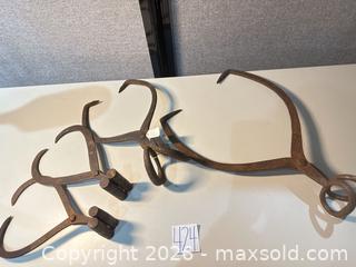 MaxSold Auction: Set of 3 Iron & Steel Ice and Log Tongs, 12–18 in - Warwick (Rhode Island, USA) SELLER MANAGED Reseller Online Auction - Warwick Avenue