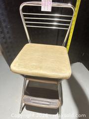 MaxSold Auction: Vintage Cosco Folding Step Stool Chair with Backrest and Built-in Steps - Warwick (Rhode Island, USA) SELLER MANAGED Reseller Online Auction - Warwick Avenue