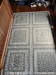 MaxSold Auction: Green and cream area rug - Baltimore (Maryland, USA) SELLER MANAGED Downsizing Online Auction - Parkwood Avenue