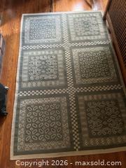 MaxSold Auction: Green and cream area rug - Baltimore (Maryland, USA) SELLER MANAGED Downsizing Online Auction - Parkwood Avenue