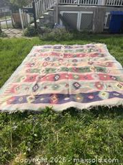 MaxSold Auction: Large Indian kilim rug - Baltimore (Maryland, USA) SELLER MANAGED Downsizing Online Auction - Parkwood Avenue