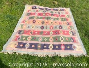 MaxSold Auction: Large Indian kilim rug - Baltimore (Maryland, USA) SELLER MANAGED Downsizing Online Auction - Parkwood Avenue