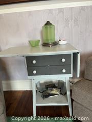 MaxSold Auction: Wood Lamp table with drawers - Baltimore (Maryland, USA) SELLER MANAGED Downsizing Online Auction - Parkwood Avenue