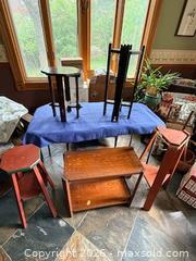 MaxSold Auction: Wood plant stands - Baltimore (Maryland, USA) SELLER MANAGED Downsizing Online Auction - Parkwood Avenue