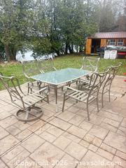 MaxSold Auction: Aluminum/Cast Aluminum Patio Dining Set with Tempered Glass Table A - Lombardy (Ontario, Canada) Estate Sale Online Auction - Berry Park Lane